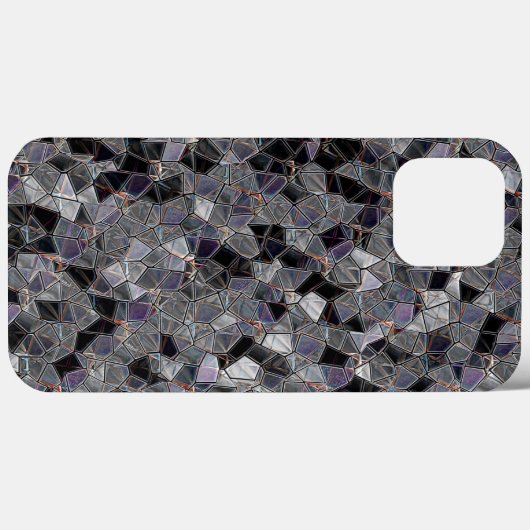 Schwarz-Graumosaik mit teilweise entfernter Farbe Case-Mate iPhone Hülle (Rückseite (Horizontal))