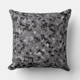 Schwarz-Graumosaik mit teilweise entfernter Farbe Kissen