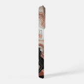 Schwarz Graurosa Rose Gold Weißer Marmor Art Muste iPhone Hülle (Rechte Seite)