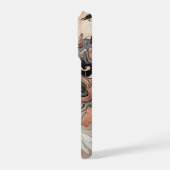 Schwarz Graurosa Rose Gold Weißer Marmor Art Muste iPhone Hülle (Linke Seite)