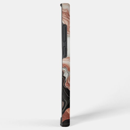 Schwarz Graurosa Rose Gold Weißer Marmor Art Muste Samsung Galaxy Hülle (Rechte Seite)