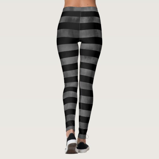 Schwarz-Graustreifen Leggings (Rückseite)
