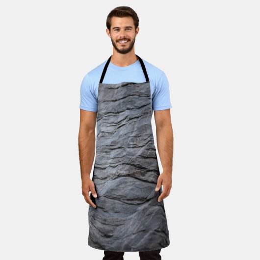 Schwarz-Graustreifen Schürze (Getragen)