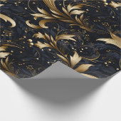 Schwarz Gray Gold Klasse Elegantes Muster Geschenkpapier (Ecke)