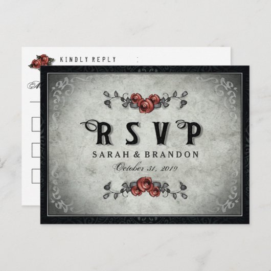 Schwarz/Gray Matching Halloween UAWG PostCard Einladungspostkarte (Vorne/Hinten)