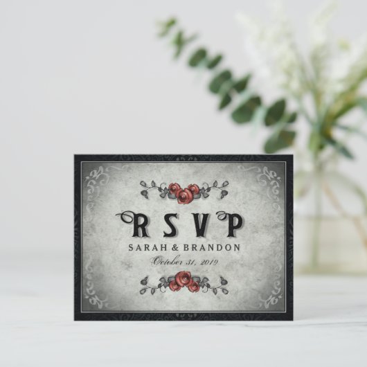 Schwarz/Gray Matching Halloween UAWG PostCard Einladungspostkarte (Stehend Vorderseite)