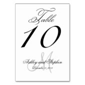 Schwarz , Gray Script Wedding Tischnummer (Vorderseite)