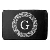 Schwarz-Griechischer Schlüsselrahmen, erstes Monog Badematte (Vorderseite)