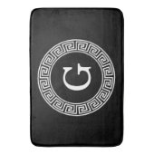 Schwarz-Griechischer Schlüsselrahmen, erstes Monog Badematte (Vorderseite Vertikal)