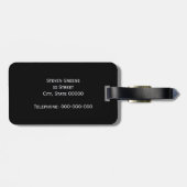 Schwarz-Griechischer Schlüsselrahmen, erstes Monog Gepäckanhänger (Rückseite horizontal)