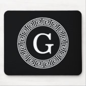 Schwarz-Griechischer Schlüsselrahmen, erstes Monog Mousepad (Vorne)