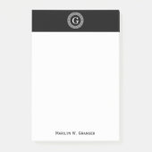 Schwarz-Griechischer Schlüsselrahmen, erstes Monog Post-it Klebezettel (Vorderseite)