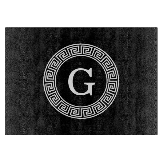 Schwarz-Griechischer Schlüsselrahmen, erstes Monog Schneidebrett (Vorderseite)