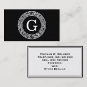 Schwarz-Griechischer Schlüsselrahmen, erstes Monog Visitenkarte (Vorne/Hinten)