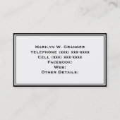 Schwarz-Griechischer Schlüsselrahmen, erstes Monog Visitenkarte (Rückseite)