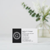 Schwarz-Griechischer Schlüsselrahmen, erstes Monog Visitenkarte (Stehend Vorderseite)