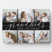 Schwarz | Großkinder machen Life Grand Foto Collag Fotoplatte (Vorderseite)