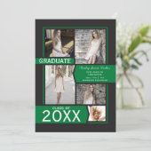 Schwarz-Grün-Abschluss Ankündigung (Stehend Vorderseite)