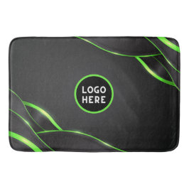 Schwarz-Grün-Abstrakte Fluid-Design | Logo hinzufü Badematte