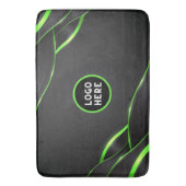 Schwarz-Grün-Abstrakte Fluid-Design | Logo hinzufü Badematte (Vorderseite Vertikal)