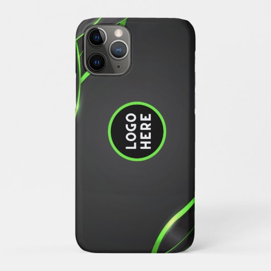 Schwarz-Grün-Abstrakte Fluid-Design | Logo hinzufü Case-Mate iPhone Hülle (Rückseite)