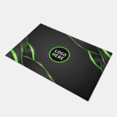 Schwarz-Grün-Abstrakte Fluid-Design | Logo hinzufü Fußmatte (Schrägansicht)