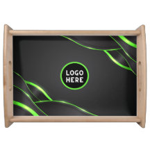 Schwarz-Grün-Abstrakte Fluid-Design | Logo hinzufü