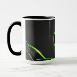 Schwarz-Grün-Abstrakte Fluid-Design | Logo hinzufü Tasse