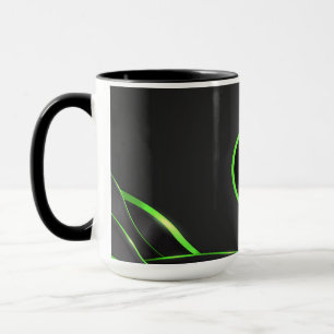 Schwarz-Grün-Abstrakte Fluid-Design   Logo hinzufü Tasse