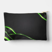 Schwarz-Grün-Abstrakte Fluid-Design | Logo hinzufü Zubehörtasche (Rückseite)