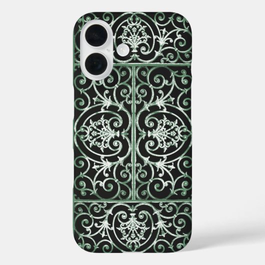 Schwarz-grün-Blättermuster Case-Mate iPhone Hülle (Rückseite)