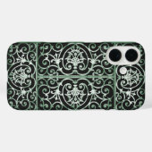 Schwarz-grün-Blättermuster Case-Mate iPhone Hülle (Rückseite (Horizontal))