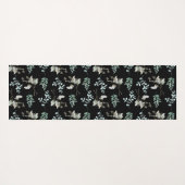 Schwarz-Grün-botanische Blätter Yogamatte (Rückseite (Horizontal))