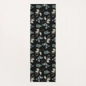 Schwarz-Grün-botanische Blätter Yogamatte (Rückseite)