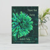 Schwarz-Grün-Chrysanthemen Save The Date (Stehend Vorderseite)