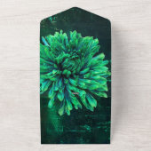Schwarz-Grün-Chrysanthemum-Hochzeitseinladung All In One Einladung (Außenbereich)