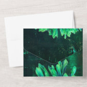 Schwarz-Grün-Chrysanthemum-Hochzeitseinladung All In One Einladung (Rückseite)