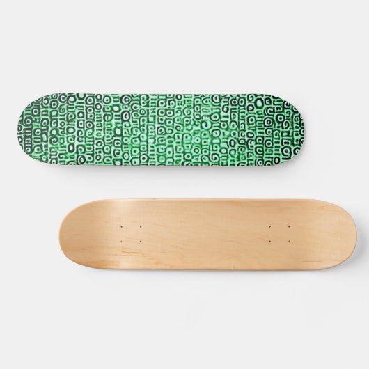 Schwarz-Grün-Computer-Code #1 Skateboard (Horizontal)