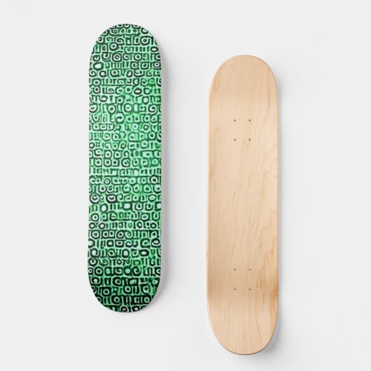 Schwarz-Grün-Computer-Code #1 Skateboard (Vorderseite)