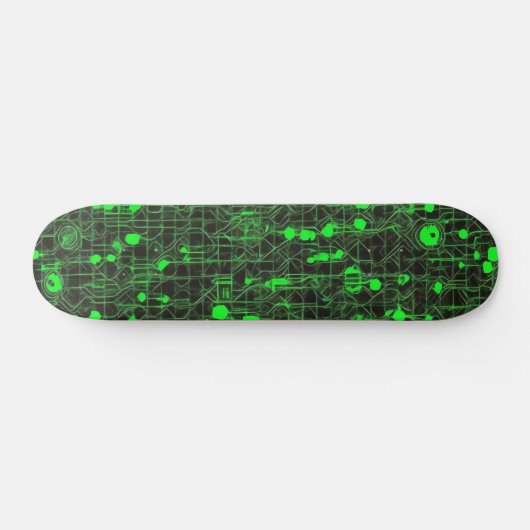 Schwarz-Grün-Computer-Code #5 Skateboard (Horizontal)
