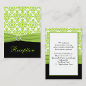 Schwarz-Grün-Damasenkarte Begleitkarte (Vorne/Hinten)