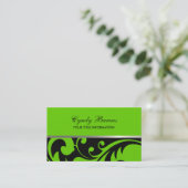 Schwarz-Grün-Damaskus-Visitenkarte Visitenkarte (Stehend Vorderseite)