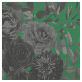 Schwarz-Grün-Dunkel-Gotik-Rose Floral Stoff (Nahaufnahme)