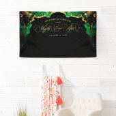 Schwarz-Grün-Elegant-Script-Hochzeitskulisse Banner (Insitu)