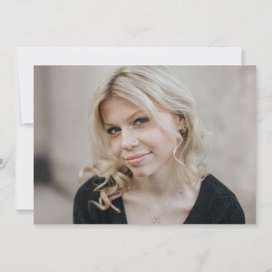 Schwarz/Grün-eleganter Pawprint (Foto hinten) Einladung (Rückseite)