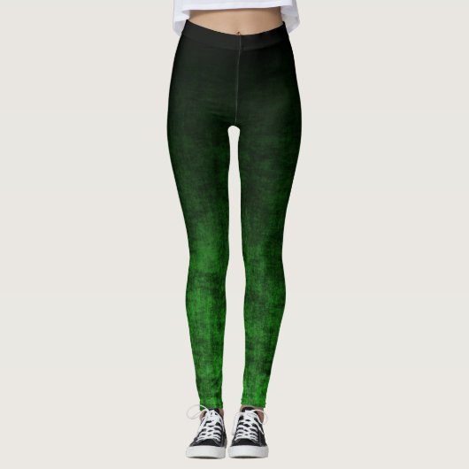 Schwarz-Grün-Farbstoff Leggings (Vorderseite)