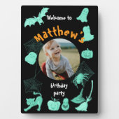 Schwarz-Grün-Geburtstagsgeschenk Fotoplatte (Vorderseite)