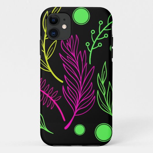 Schwarz-Grün-Gelb-Rosa Case-Mate iPhone Hülle (Rückseite)