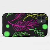 Schwarz-Grün-Gelb-Rosa Case-Mate iPhone Hülle (Rückseite (Horizontal))
