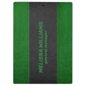 Schwarz-Grün gestepptes Imitat Klemmbrett (Rückseite)